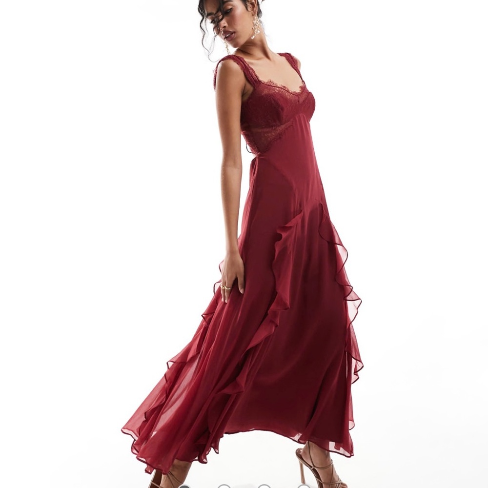 ASOS Deep Red Maxi Dress